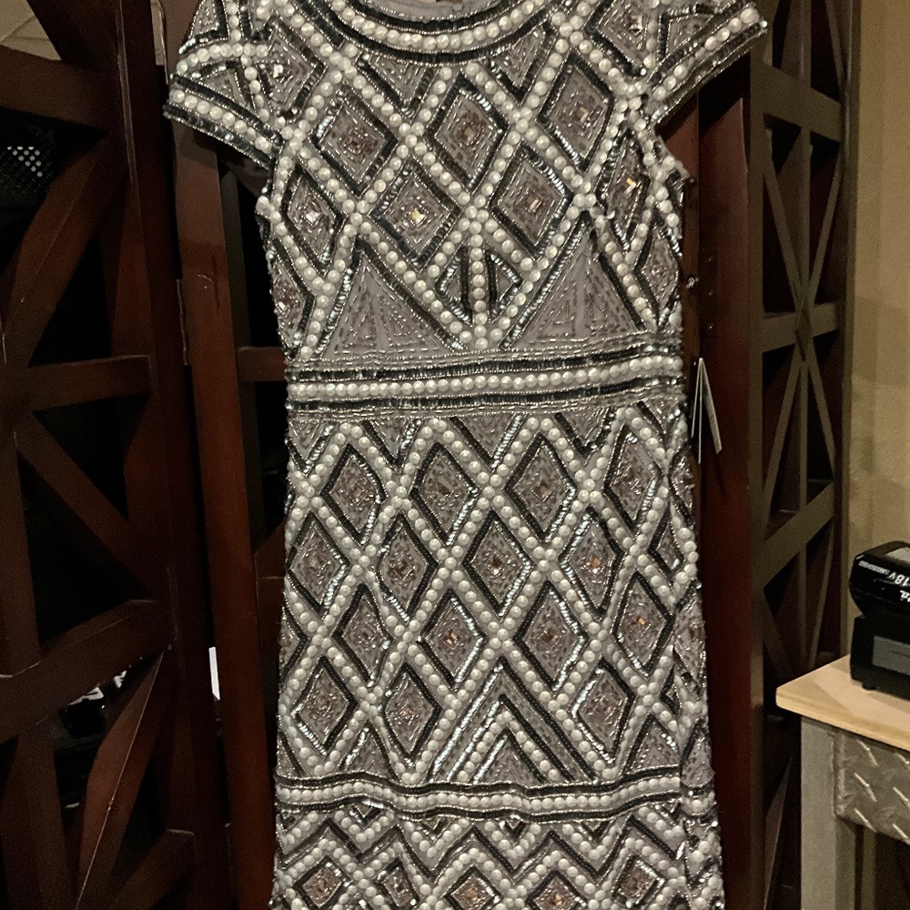SEQUIN AND BEADED DRESS